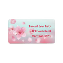 Kirschblüten - rosa mint | romantischer adressaufkleber