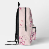 Kirschblüten-Rosa-Monogramm Bedruckter Rucksack (Links)