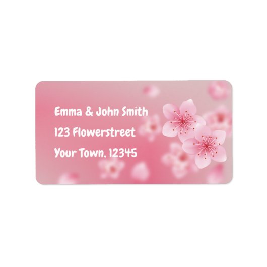 Kirschblüten - rosa | romantischer adressaufkleber (Vorne)