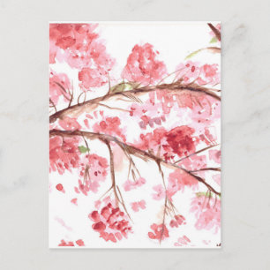 Kirschblüten rosa Sakura Japanisch Asiatisch Postkarte
