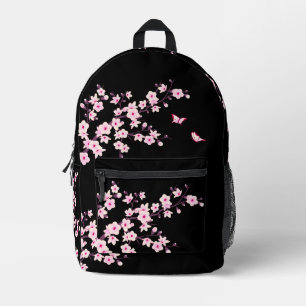 Kirschblüten-Rosa-Schwarz Bedruckter Rucksack