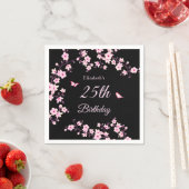 Kirschblüten Rosa Schwarz Benutzerdefiniert Serviette (Beispiel)