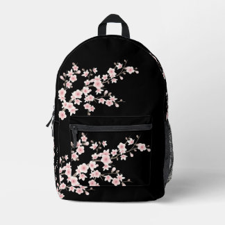 Kirschblüten-Rosa-Schwarz NAME Bedruckter Rucksack