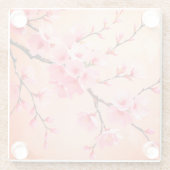 Kirschblüten-Rosa Untersetzer – Sakura Florale Äst (Rückseite)