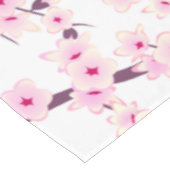 Kirschblüten-Rosa-Weiß-Blumenmuster Tischdecke (Schrägansicht)