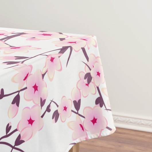 Kirschblüten-Rosa-Weiß-Blumenmuster Tischdecke (Beispiel)