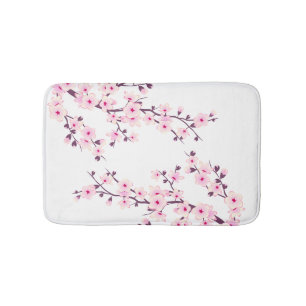 Kirschblüten Rosa Weiß Floral Badematte