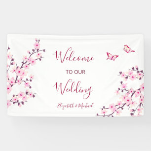 Kirschblüten Rosa Weiße Hochzeit   Banner