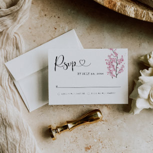 Kirschblüten-RSVP-Karte Save The Date