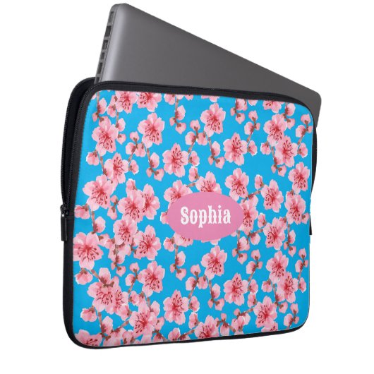 Kirschblüten Ruhe Laptopschutzhülle (Vorne Rechts)