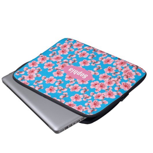 Kirschblüten Ruhe Laptopschutzhülle (Vorne Knopf)