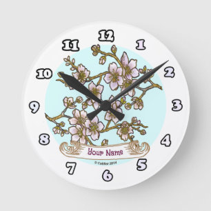Kirschblüten  runde wanduhr