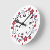 Kirschblüten Runde Wanduhr (Winkel)