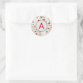 Kirschblüten-Rundsticker mit individuellem Anfangs Runder Aufkleber (Tasche)