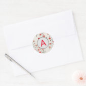 Kirschblüten-Rundsticker mit individuellem Anfangs Runder Aufkleber (Umschlag)