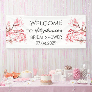 Kirschblüten-Rustikale Hochzeitsdusche Banner
