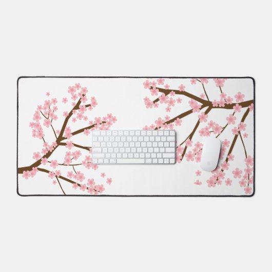 Kirschblüten Sakura blühende Rosa Sakura Schreibtischunterlage (Tastatur & Maus)