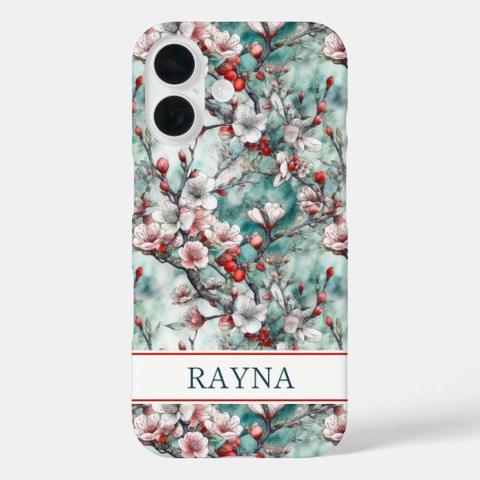 Kirschblüten Sakura Druck Monogramm Case-Mate iPhone Hülle (Rückseite)