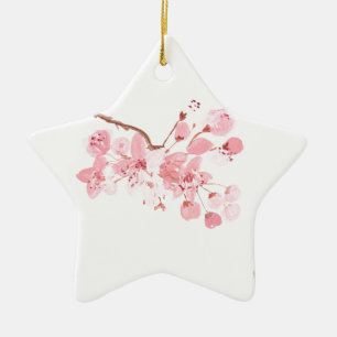 Kirschblüten-Sakura Japanische Aquarellmalerei asi Keramik Ornament