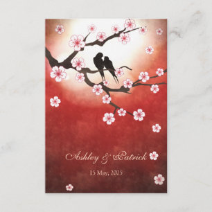 Kirschblüten Sakura&Liebesvögel Hochzeitsempfang Einladung