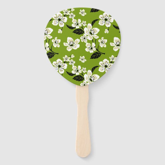 KIRSCHBLÜTEN - SAKURA (MATCHA-GRÜN) FÄCHER (Vorderseite)