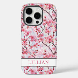 Kirschblüten Sakura Monogramm iPhone 16 Pro Hülle