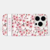 Kirschblüten Sakura Muster Monogramm Case-Mate iPhone Hülle (Rückseite (Horizontal))