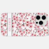 Kirschblüten Sakura Muster Monogramm Case-Mate iPhone Hülle (Rückseite (Horizontal))