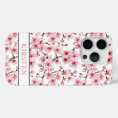 Kirschblüten Sakura Muster Monogramm Case-Mate iPhone Hülle (Rückseite (Horizontal))