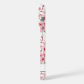 Kirschblüten Sakura Muster Monogramm iPhone Hülle (Linke Seite)