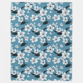 KIRSCHBLÜTEN - SAKURA (RAUCHBLAU) FLEECEDECKE (Vorderseite)