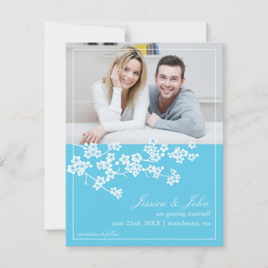 Kirschblüten Save the Date Foto Einladung (Vorderseite)