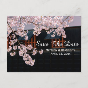 Kirschblüten Save the Date Hochzeitskarte Ankündigungspostkarte
