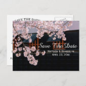 Kirschblüten Save the Date Hochzeitskarte Ankündigungspostkarte (Vorne/Hinten)