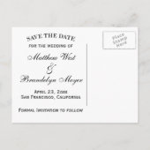 Kirschblüten Save the Date Hochzeitskarte Ankündigungspostkarte (Rückseite)