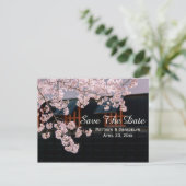 Kirschblüten Save the Date Hochzeitskarte Ankündigungspostkarte (Stehend Vorderseite)