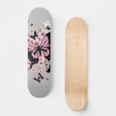 Kirschblüten Schmetterlinge Skateboard (Vorderseite)