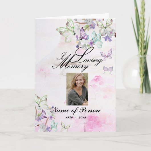 Kirschblüten-Schmetterlings-Begräbnis-Programm Programm (Vorderseite)