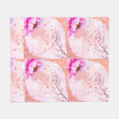 Kirschblüten-Schmetterlings-Decke Fleecedecke (Vorderseite (Horizontal))