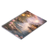 Kirschblüten-Schwanensee-Spiral-Fotobuch Notizblock (Linke Seite)