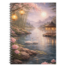 Kirschblüten-Schwanensee-Spiral-Fotobuch
