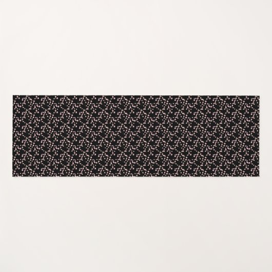 Kirschblüten Schwarz + Beige Yogamatte (Vorderseite (Horizontal))