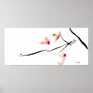 Kirschblüten-sehnender Kunst-Druck Poster