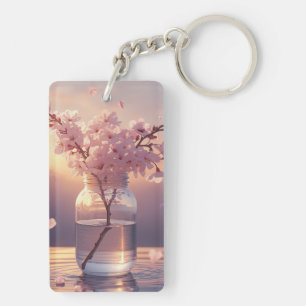 Kirschblüten Serenität – Eleganter Sakura-Zweig in Schlüsselanhänger