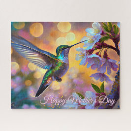 Kirschblüten-Sonnenaufgang Muttertag Kolibri Puzzle
