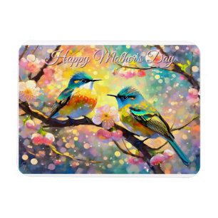 Kirschblüten-Sonnenaufgang-Muttertags-Sangvögel Magnet