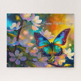 Kirschblüten-Sonnenaufgang Muttertags-Schmetterlin Puzzle