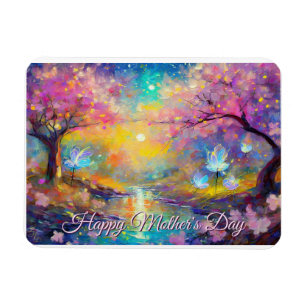 Kirschblüten-Sonnenaufgang-Muttertags-Stream Magnet