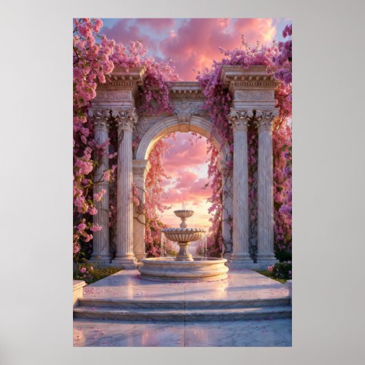 Kirschblüten Springbrunnen Marble Arch Poster (Vorne)