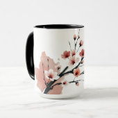 Kirschblüten-Sumi-e Tasse (Vorderseite Links)